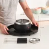 2 in 1 S'mores Maker Und Schokoladenfondue Set Elektrisch Flammenlos Mit 4 Bratgabeln, 4 Abnehmbaren Tabletts Für Party
