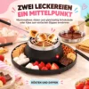 2 in 1 S'mores Maker Und Schokoladenfondue Set Elektrisch Flammenlos Mit 4 Bratgabeln, 4 Abnehmbaren Tabletts Für Party