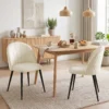 2er Set Esszimmerstühle Akzentstühle Küchenstühle, Retrodesign, Samtoptik, 52 Cm X 55 Cm X 79 Cm, Cremeweiß