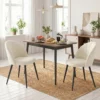 2er Set Esszimmerstühle Akzentstühle Küchenstühle, Retrodesign, Samtoptik, 52 Cm X 55 Cm X 79 Cm, Cremeweiß