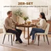2er Set Esszimmerstühle Akzentstühle Küchenstühle, Retrodesign, Samtoptik, 52 Cm X 55 Cm X 79 Cm, Cremeweiß
