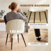 2er Set Esszimmerstühle Akzentstühle Küchenstühle, Retrodesign, Samtoptik, 52 Cm X 55 Cm X 79 Cm, Cremeweiß