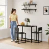 3 delig Bartafel Set Hoge Tafel Set 3 delig, 2 Stoelen, 1 Tafel, 90 Cm X 47 Cm X 76 Cm, Zwart