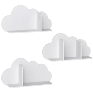 3 delige Set Kinder Wandplank 60cm Wand Boekenplank In Wolkvorm Zwevende Boekenplank Montessori Voor 3 8 Wit