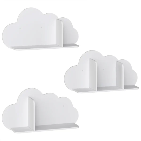 3 delige Set Kinder Wandplank 60cm Wand Boekenplank In Wolkvorm Zwevende Boekenplank Montessori Voor 3 8 Wit