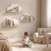 3 delige Set Kinder Wandplank 60cm Wand Boekenplank In Wolkvorm Zwevende Boekenplank Montessori Voor 3 8 Wit