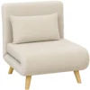 3 in 1 Slaapstoel, Klapstoel Met Slaapfunctie, Verstelbare Click Clack Rugleuning, Beige