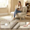 3 in 1 Slaapstoel, Klapstoel Met Slaapfunctie, Verstelbare Click Clack Rugleuning, Beige
