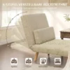 3 in 1 Slaapstoel, Uitklapbare Corduroy Stoel Met Slaapfunctie, Verstelbare Rugleuning, Kussen, Beige
