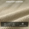 3 in 1 Slaapstoel, Uitklapbare Corduroy Stoel Met Slaapfunctie, Verstelbare Rugleuning, Kussen, Beige