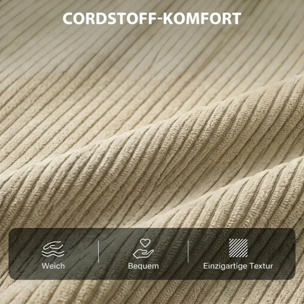 3 in 1 Slaapstoel, Uitklapbare Corduroy Stoel Met Slaapfunctie, Verstelbare Rugleuning, Kussen, Beige