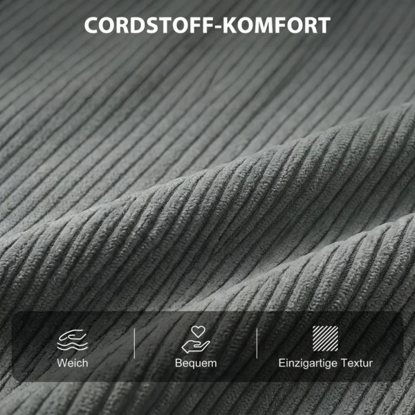 3 in 1 Slaapstoel, Uitklapbare Corduroy Stoel Met Slaapfunctie Verstelbare Rugleuning, Kussen Donkergrijs