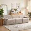 3 Sitzer Sofa Aus Chenille, Modulares Cloud Sofa Mit Dickem Federpolster, Extra Breit Und Tief, Ohne Montage, Beige