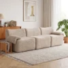 3 Sitzer Sofa Aus Chenille, Modulares Cloud Sofa Mit Dickem Federpolster, Extra Breit Und Tief, Ohne Montage, Beige