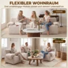 3 Sitzer Sofa Aus Chenille, Modulares Cloud Sofa Mit Dickem Federpolster, Extra Breit Und Tief, Ohne Montage, Beige