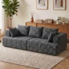 3 zitsbank, Cloud bank Van Chenille Met Dikke Springverenkussens, Brede En Diepe Zitvlak, Brede Armleuningen, Kussens, Grijs
