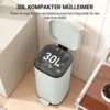 30L Keukenafvalbak Pedaalemmer Met Deksel, Soft Close En Openhoud Functie Voor Keuken, Thuis
