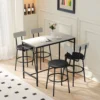5 delig Bartafel Set Met 4 Stoelen, Industrieel Ontwerp, Voor Keuken, Eetkamer, Staal, Lichtgrijs