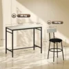 5 delig Bartafel Set Met 4 Stoelen, Industrieel Ontwerp, Voor Keuken, Eetkamer, Staal, Lichtgrijs