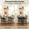 5 delig Bartafel Set Met 4 Stoelen, Industrieel Ontwerp, Voor Keuken, Eetkamer, Staal, Lichtgrijs