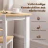 5 delige Eetgroep Voor 4 Personen, Landelijke Eettafel En Stoelen Van Massief Hout, Natuur/Wit