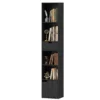 6 Vaks Boekenkast Met Lade En Verstelbare Plank, Vrijstaande Opbergkast, 30 X 24 X 158 Cm, Zwart