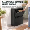 60L Müllschrank Mit Kippfächern, 4 fach Recycling Mülleimer, Schmal, Soft Close, Herausnehmbare Inneneimer, Schwarz