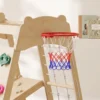7 in 1 Montessori Klettergerüst Indoor Holz Spielplatz Mit Rutsche Kletterwand Kletterstangen Basketballkorb Leiter