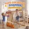 7 in 1 Montessori Klettergerüst Indoor Holz Spielplatz Mit Rutsche Kletterwand Kletterstangen Basketballkorb Leiter