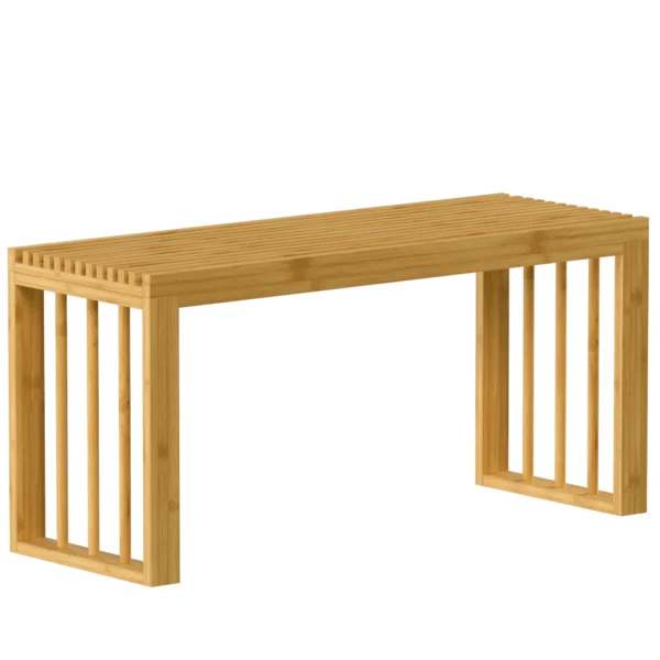 90 Cm Bamboe Schoenenbank, Halbank Zonder Rugleuning, Zitbank Voor Entree, Natuur