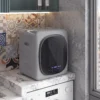 Abluftdroger 2,5 Kg Met Smart Modus, 800 W Compactdroger Met RVS Trommel, Zilver
