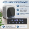 Abluftdroger 2,5 Kg Met Smart Modus, 800 W Compactdroger Met RVS Trommel, Zilver