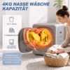Abluftdroger 2,5 Kg Met Smart Modus, 800 W Compactdroger Met RVS Trommel, Zilver