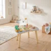 Activiteitentafel Hout 6 in 1 Speeltafel Met Tandwielen Motoriekloop Abacus Wortels Leerhorloge Voor Baby 1 3 Jaar