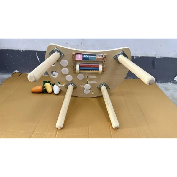 Activiteitentafel Hout 6 in 1 Speeltafel Met Tandwielen Motoriekloop Abacus Wortels Leerhorloge Voor Baby 1 3 Jaar