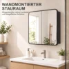 Badezimmer Spiegelschrank Wandmontiert, Badezimmerschrank Mit Magnettür In Schwarz