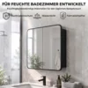 Badezimmer Spiegelschrank Wandmontiert, Badezimmerschrank Mit Magnettür In Schwarz