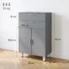 Badezimmerschrank, Badkommode, 2 Schubladen, Verstellbares Regal, Holz, Grau