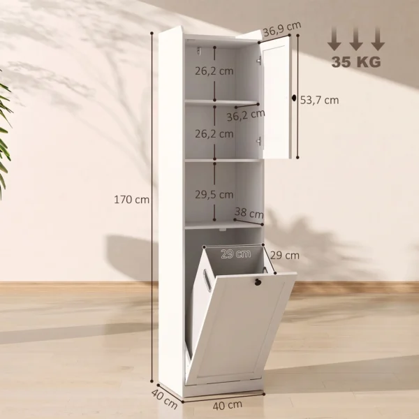 Badkamerkast Met Wasmand 40 Cm Breed Wit