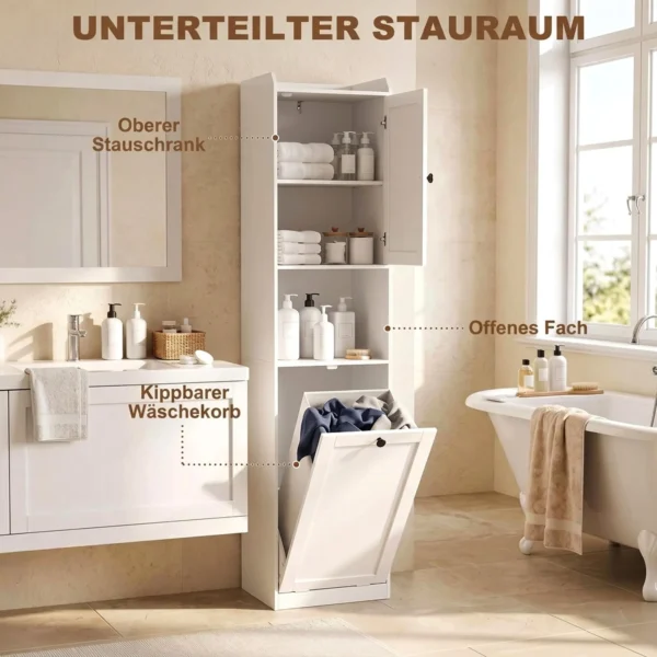Badkamerkast Met Wasmand 40 Cm Breed Wit