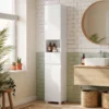 Badkamerkast Smalle Badkast Met Verstelbare Legplanken, 30 X 30 X 170 Cm, Wit