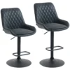 Barhocker Küchenhocker Designhocker, Höhenverstellbar, Mit Fußstütze, 51 Cm X 59 Cm X 117 Cm, Schwarz