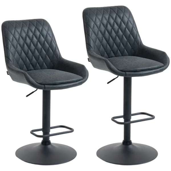 Barhocker Küchenhocker Designhocker, Höhenverstellbar, Mit Fußstütze, 51 Cm X 59 Cm X 117 Cm, Schwarz