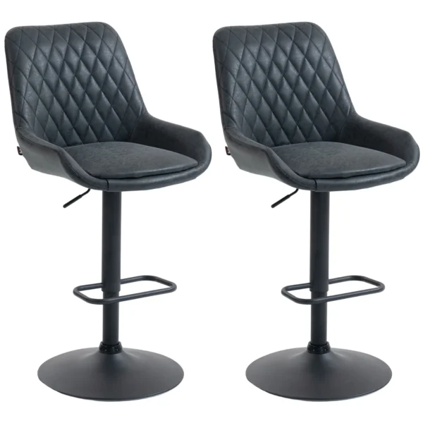 Barhocker Küchenhocker Designhocker, Höhenverstellbar, Mit Fußstütze, 51 Cm X 59 Cm X 117 Cm, Schwarz