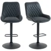Barhocker Küchenhocker Designhocker, Höhenverstellbar, Mit Fußstütze, 51 Cm X 59 Cm X 117 Cm, Schwarz