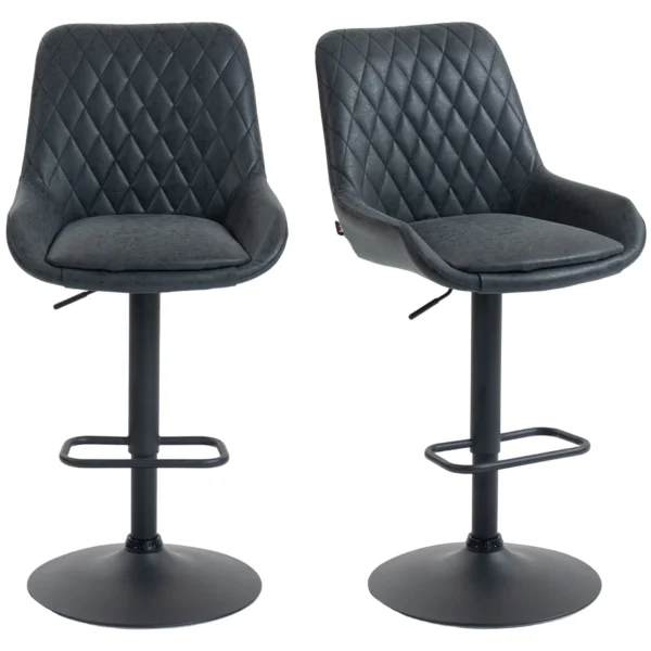 Barhocker Küchenhocker Designhocker, Höhenverstellbar, Mit Fußstütze, 51 Cm X 59 Cm X 117 Cm, Schwarz