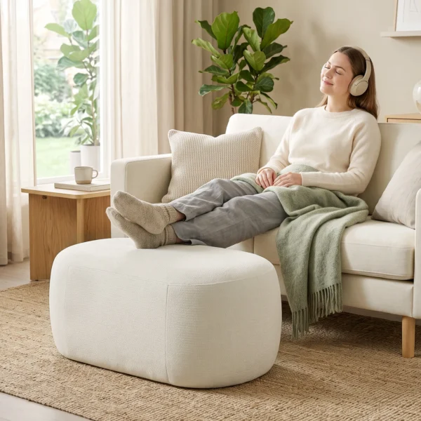 Bettbank Voll Gepolstert Kiesel Design Chenille Polsterbank Mit Kunststofffüßen 98 Cm Cremeweiß