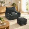 Bodemstoel Met Ottoman, Frameless Cloud stoel Van Chenille, Met Rugleuning En Armleuningen