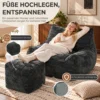 Bodemstoel Met Ottoman, Frameless Cloud stoel Van Chenille, Met Rugleuning En Armleuningen