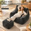 Bodemstoel Met Ottoman, Frameless Cloud stoel Van Chenille, Met Rugleuning En Armleuningen